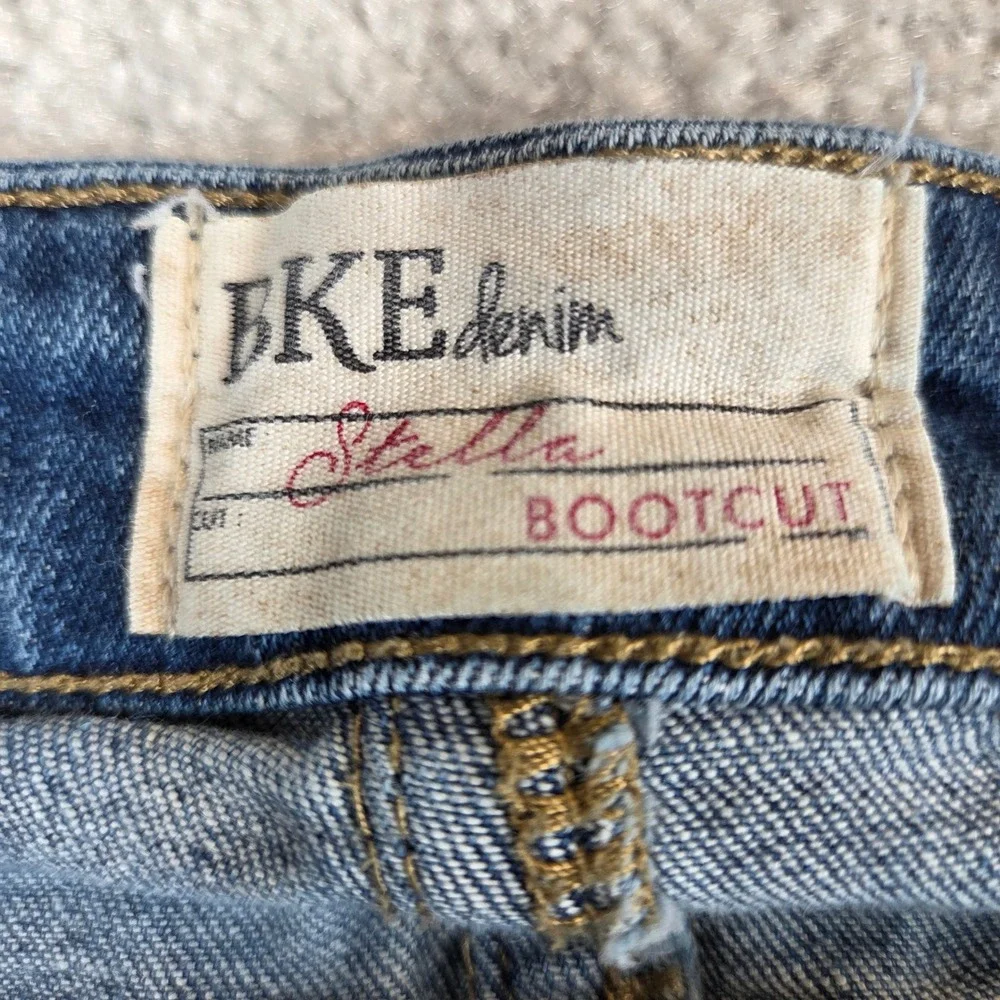 BKE Stella Bootcut Jeans Womens 30R (34x30) Medium Wash‎ Whiskered Denim